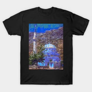 Abstract wall art print Mosqueset  in the hillside - Turkey T-Shirt